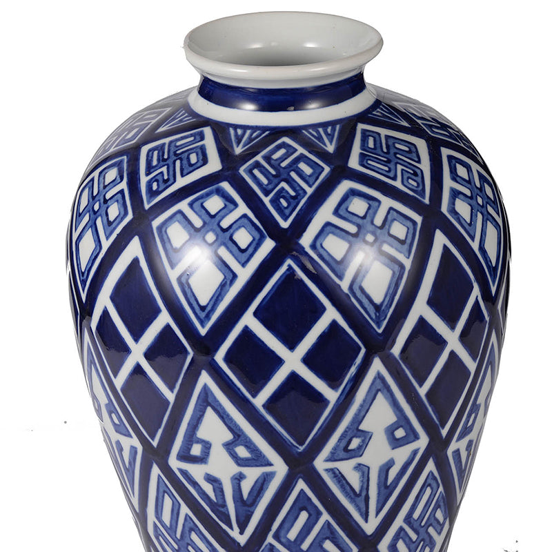 D7.8x12.8 Valora Blue and White Vase