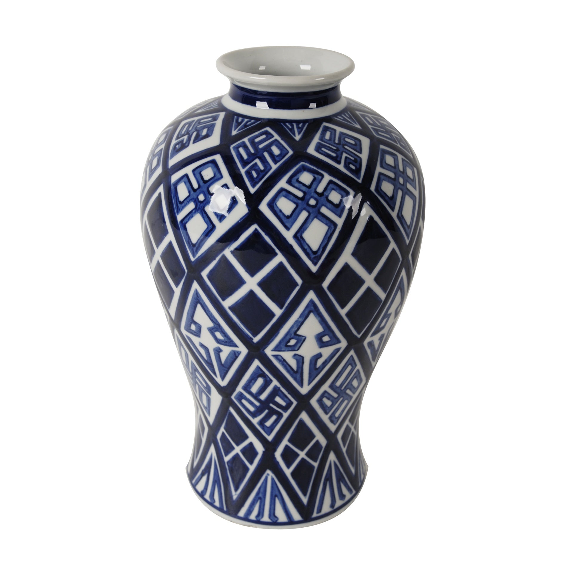 D7.8x12.8 Valora Blue and White Vase