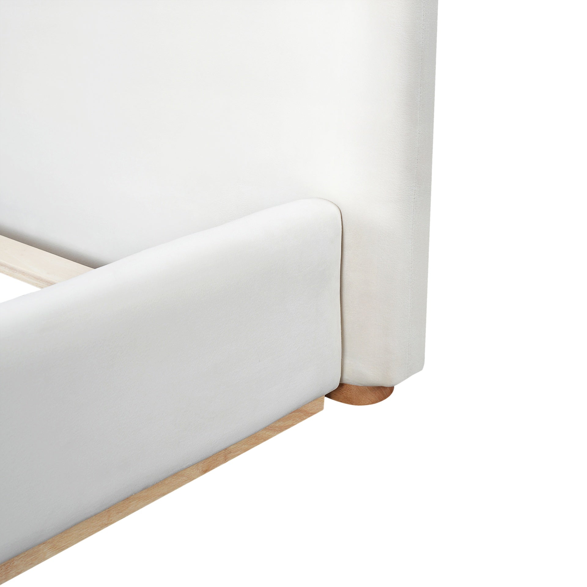 Elegant Upholstered Bed With Solid Wood Frame, Unlocking A New Experience Of Comfortable Sleeping, King, White