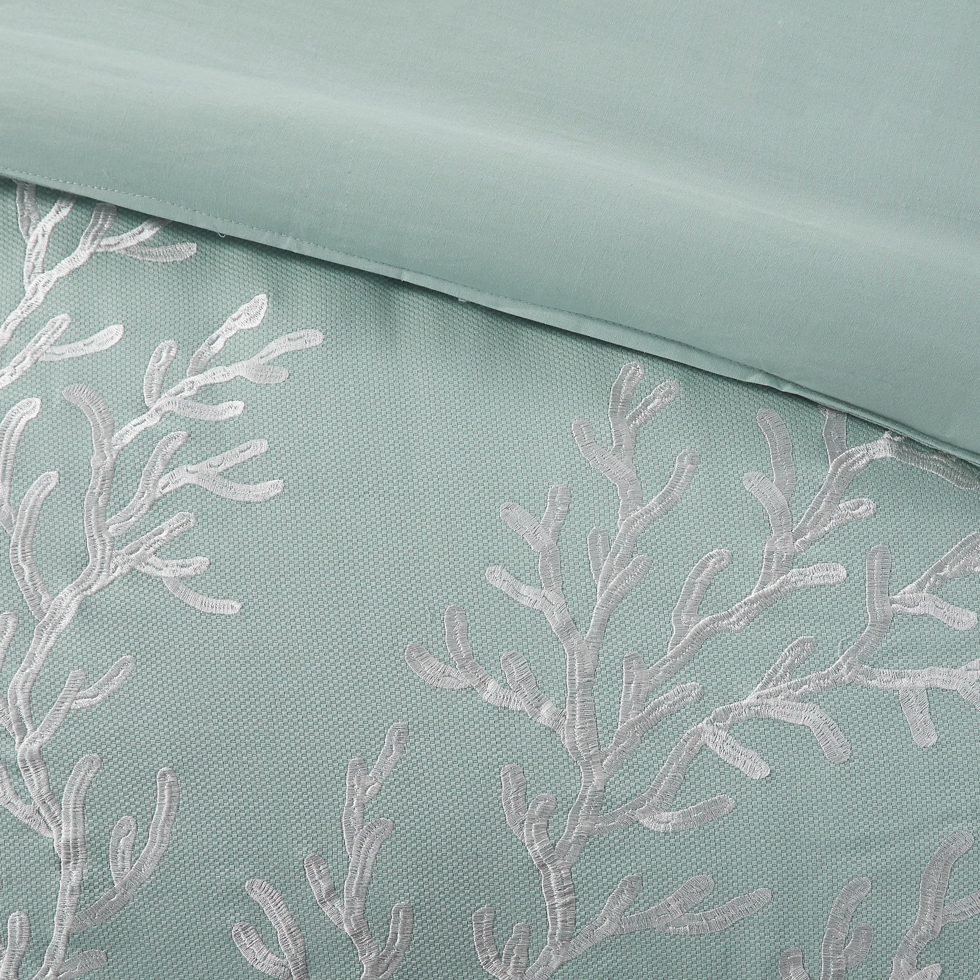 Oversized Cotton Jacquard Comforter Set Aqua Cal King