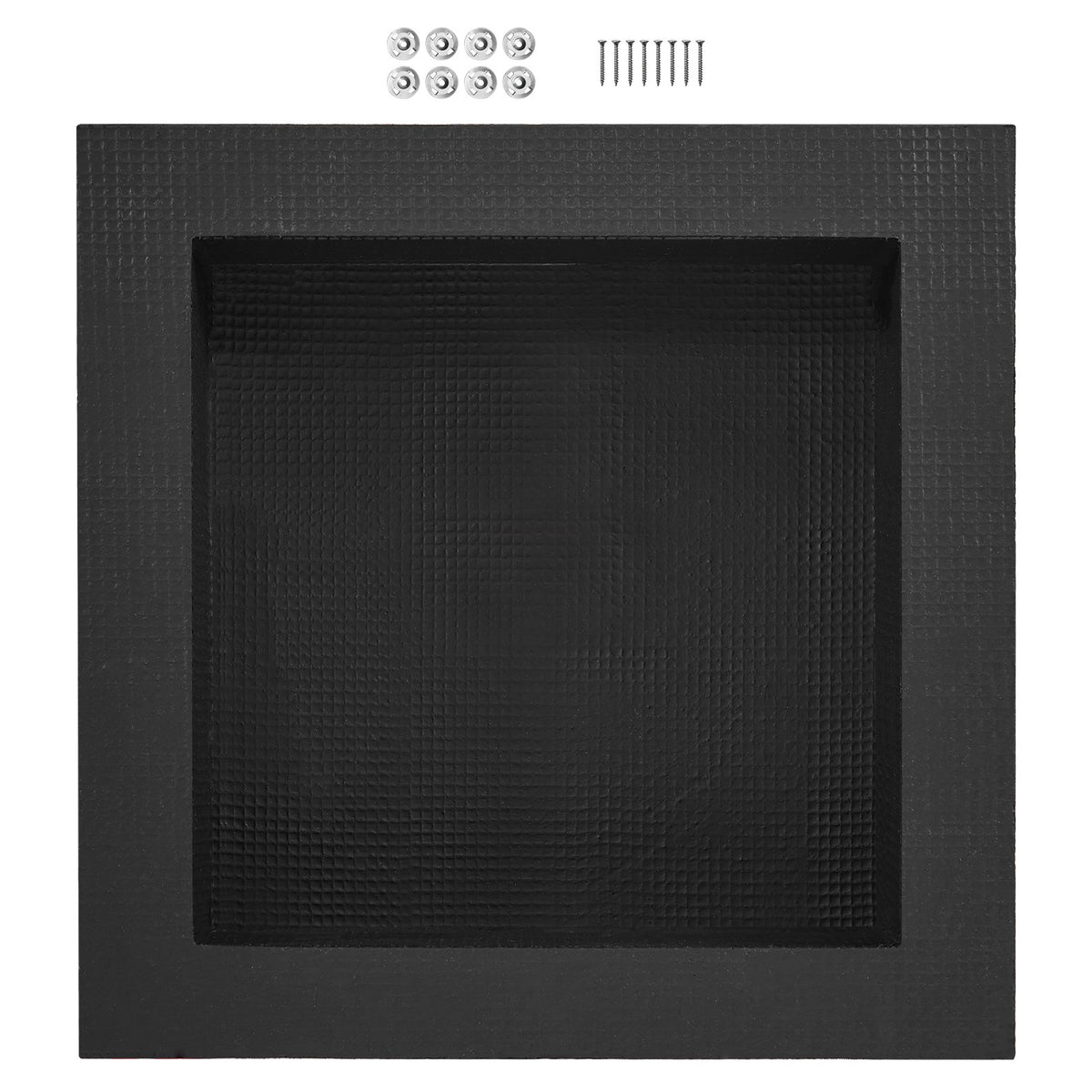 Shower Niche Ready for Tile 16" x 16", Single Shelf Organizer, Square Corners Wall-inserted Niche Recessed, Sealed Protection Modern Soap Storage Niche for Shower Bathroom, Black