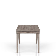 Rustic Gray Dining Table Two Storage Drawers and Leaf