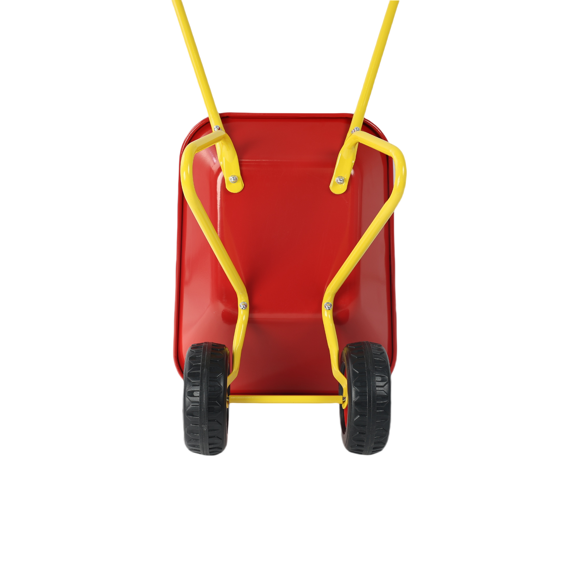 Children's metal trolley, Load-bearing capacity: 33LBS,children's heavy vehicle, metal structure two-wheeled trolley, steel pallet, can be used in gardens, loading leaves, soil, sand, etc. (red)