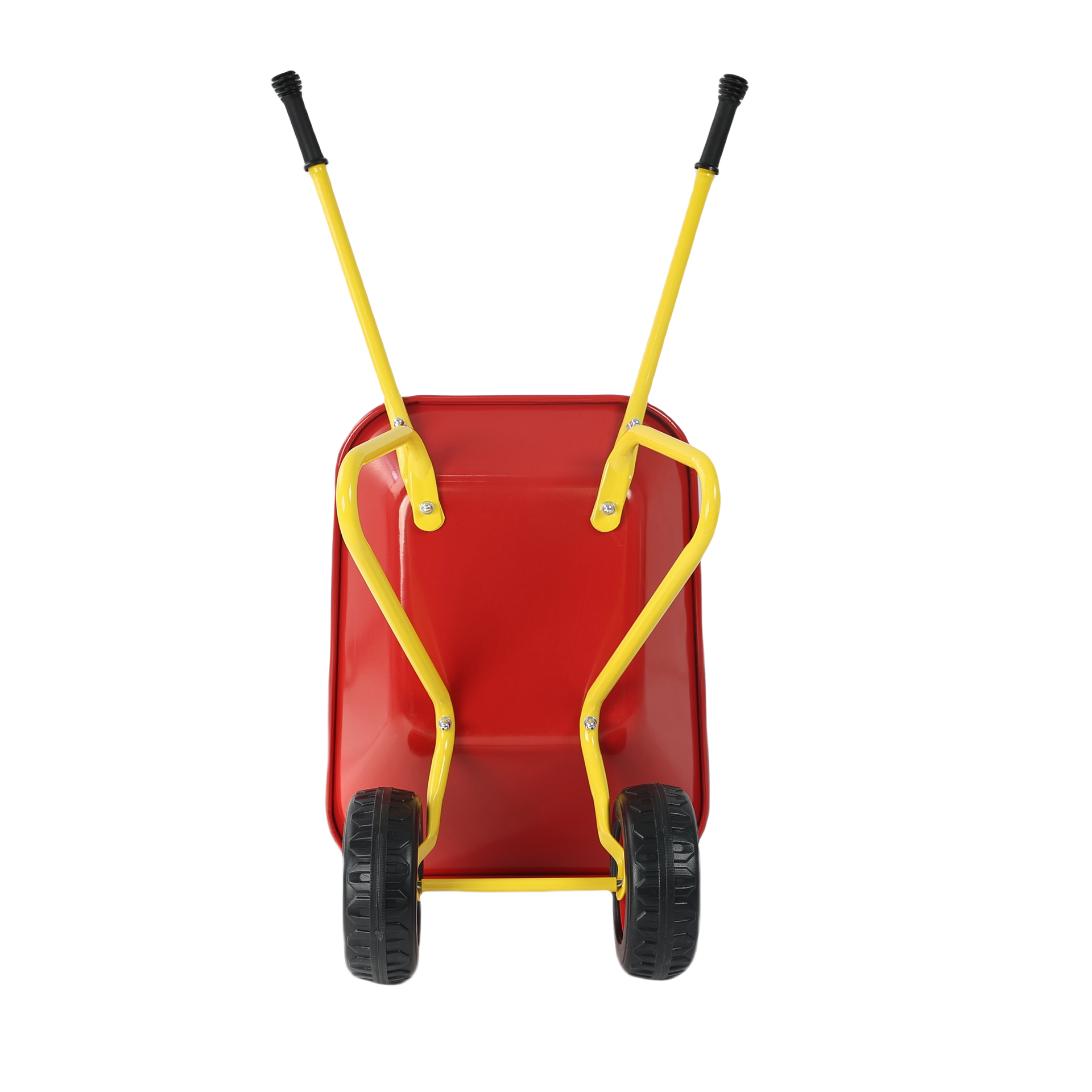 Children's metal trolley, Load-bearing capacity: 33LBS,children's heavy vehicle, metal structure two-wheeled trolley, steel pallet, can be used in gardens, loading leaves, soil, sand, etc. (red)