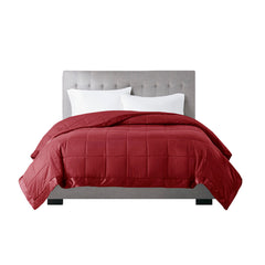 Lightweight Down Alternative Blanket with Satin Trim Burgundy King