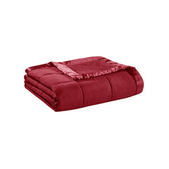 Lightweight Down Alternative Blanket with Satin Trim Burgundy King