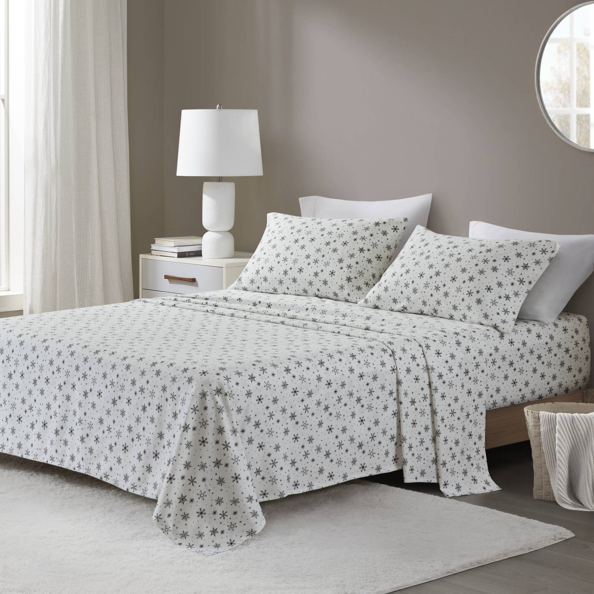 4 PCS Full Sheet Set Black Snowflakes