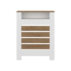 Natural Oak and White Radiator Cover with Storage