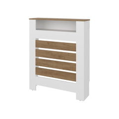 Natural Oak and White Radiator Cover with Storage