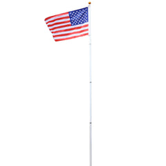 25FT Telescopic Flag Pole Kit – Heavy Duty Aluminum, 3x5 USA Flag Included, 360° Tangle-Free Clips