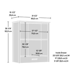 Transitional Library 2-Shelf Hutch, Brown finish