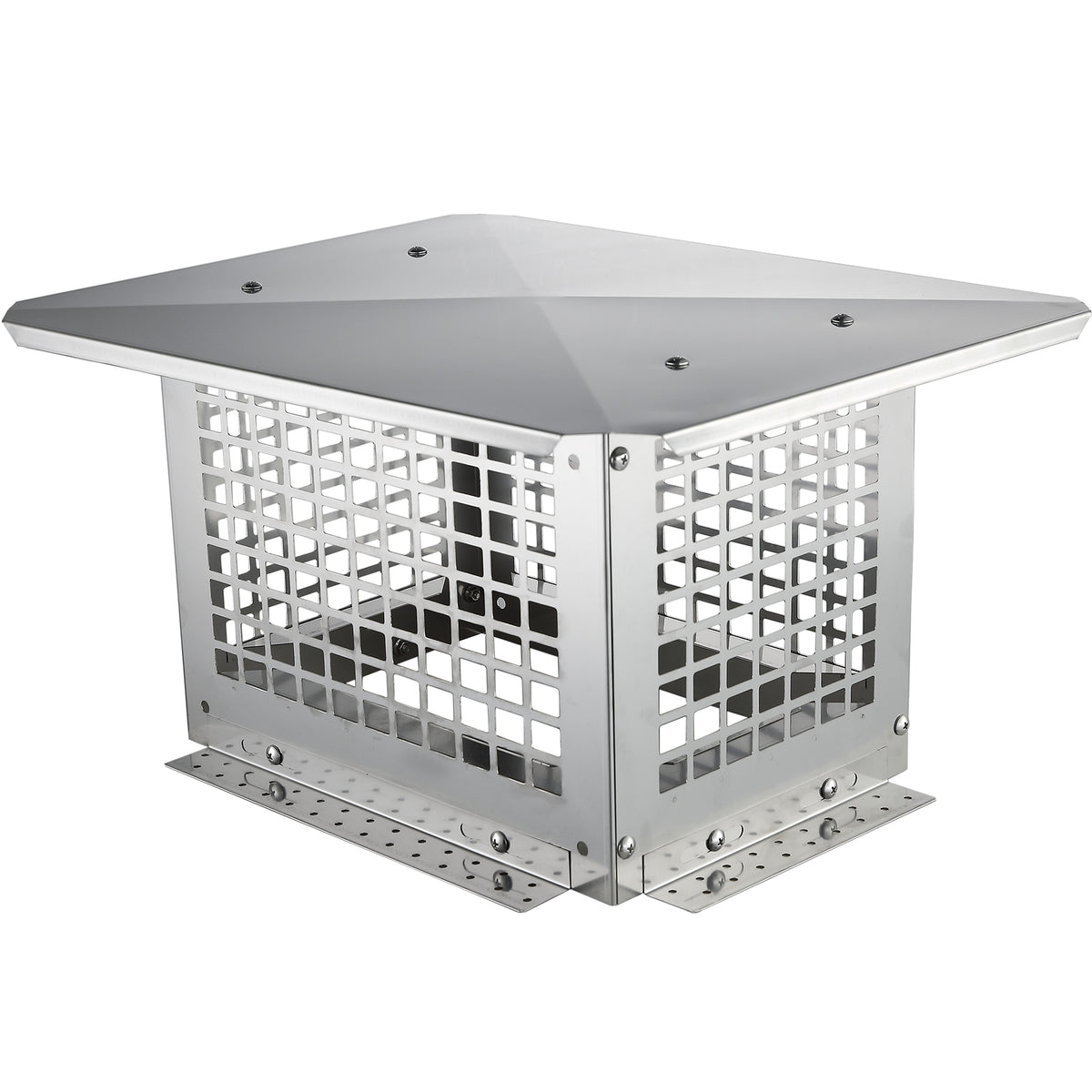 Chimney Cap, 13 x 9 inch, 304 Stainless Steel Fireplace Chimney Cover, Not Easily Toppled & Practical Accessories & Easy Installation, Fits Mesh Flue Covers Outside Clay Flue Shingles, Silver