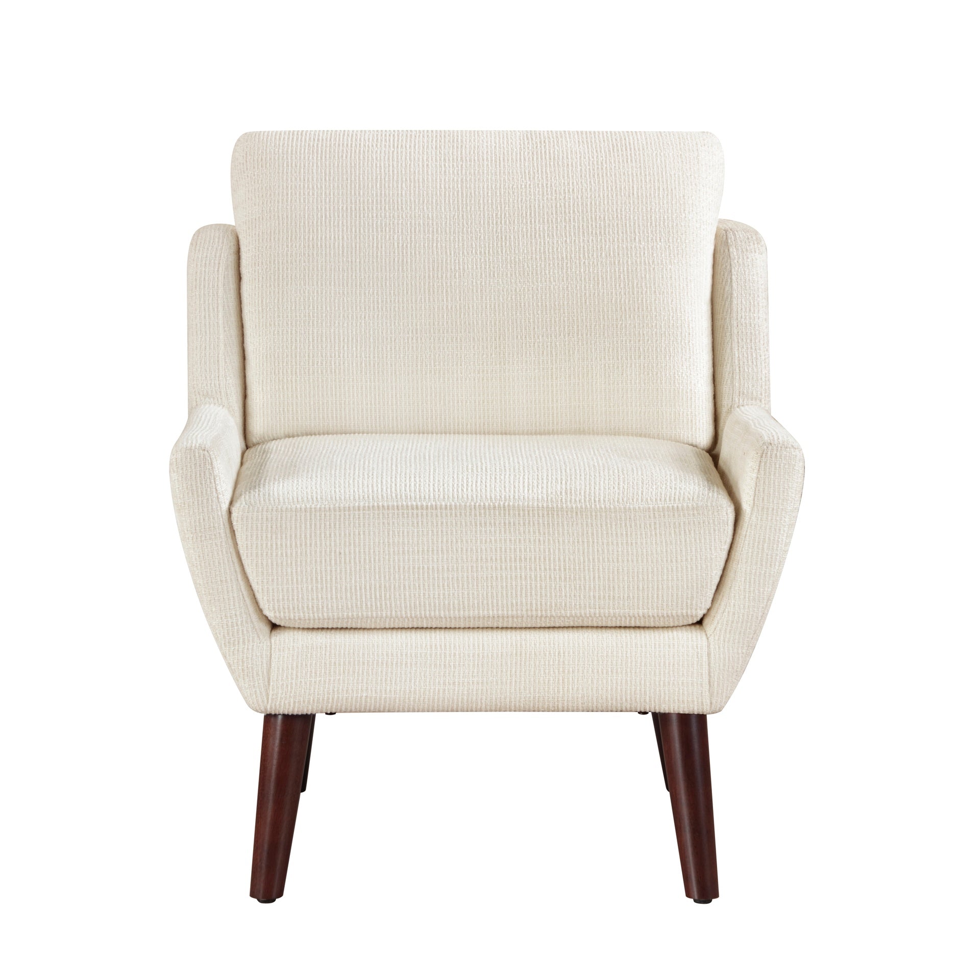1pc Beige Accent Chair Cushion Seat Chenille Upholstery Comfort Style Durable Solid Wood Legs Contemporary Home Furniture