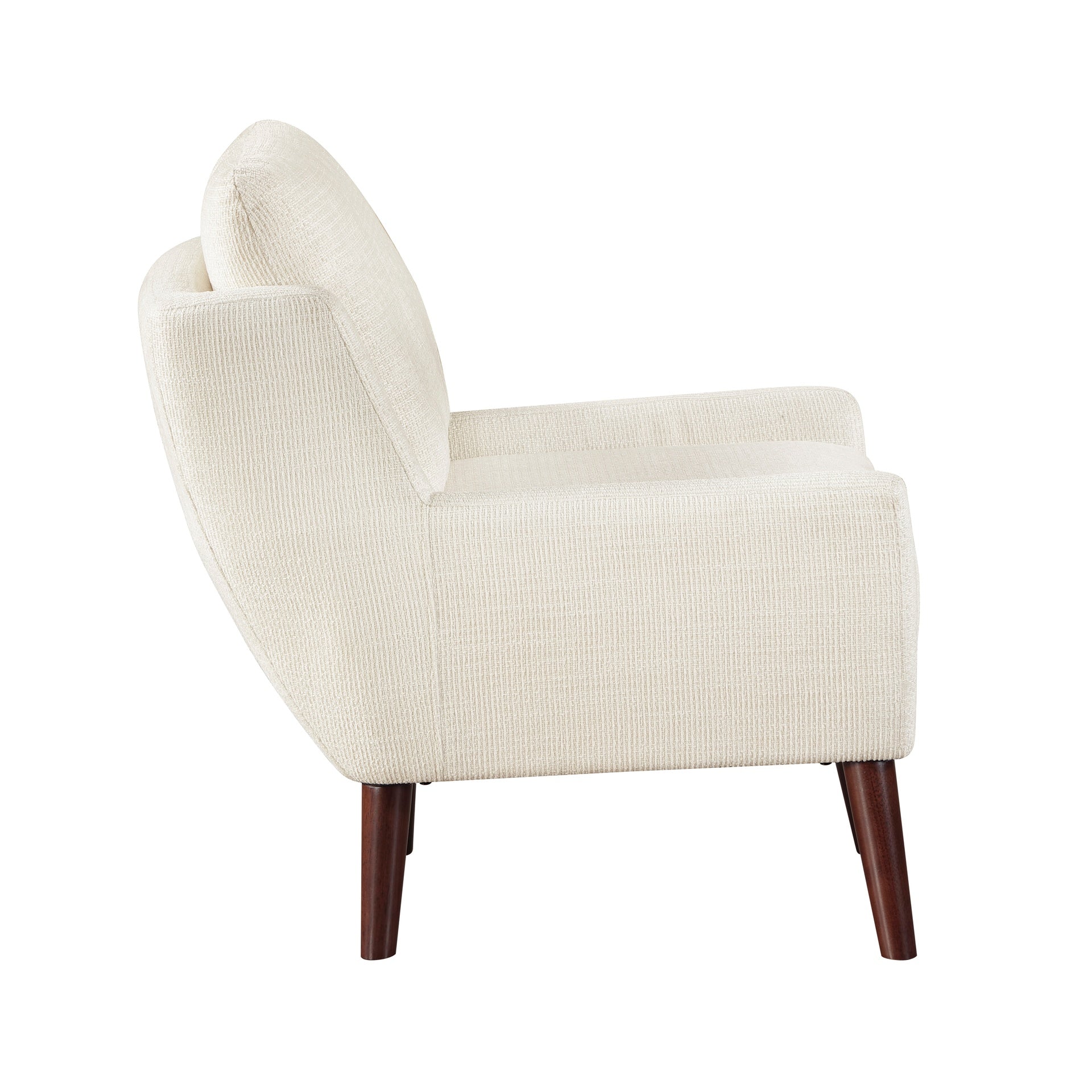 1pc Beige Accent Chair Cushion Seat Chenille Upholstery Comfort Style Durable Solid Wood Legs Contemporary Home Furniture