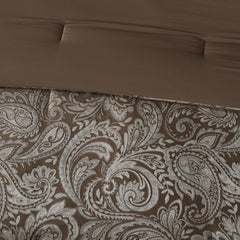 12 Piece Comforter Set with Cotton Bed Sheets Blue/Brown Cal King