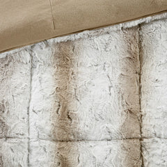 Full/Queen 4PC Faux Fur Comforter Set
