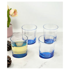 Oval Halo Acrylic Glasses Drinking Set of 4 DOF (12oz), Plastic Drinking Glasses, BPA Free Cocktail Glasses, Drinkware Set, Plastic Water Tumblers