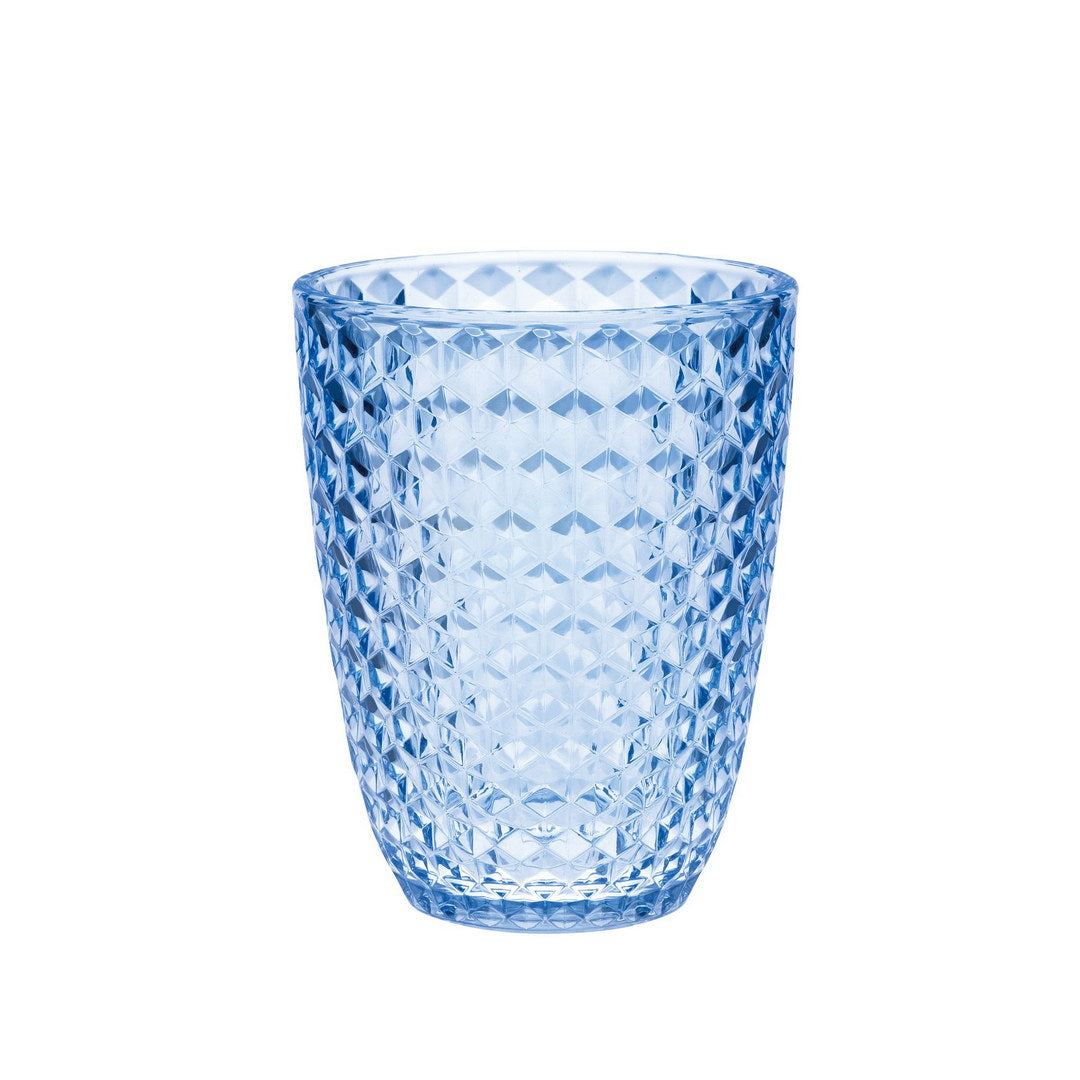 Diamond Cut Acrylic Glasses Drinking Set of 4 (12oz), Plastic Drinking Glasses, BPA Free Cocktail Glasses, Drinkware Set, Drinking Water Glasses