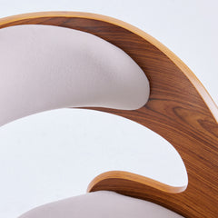 Wood Dining Chairs, Modern Upholstered Dining Chairs with Curved Backrest for Kitchen, Dining Room, Living Room