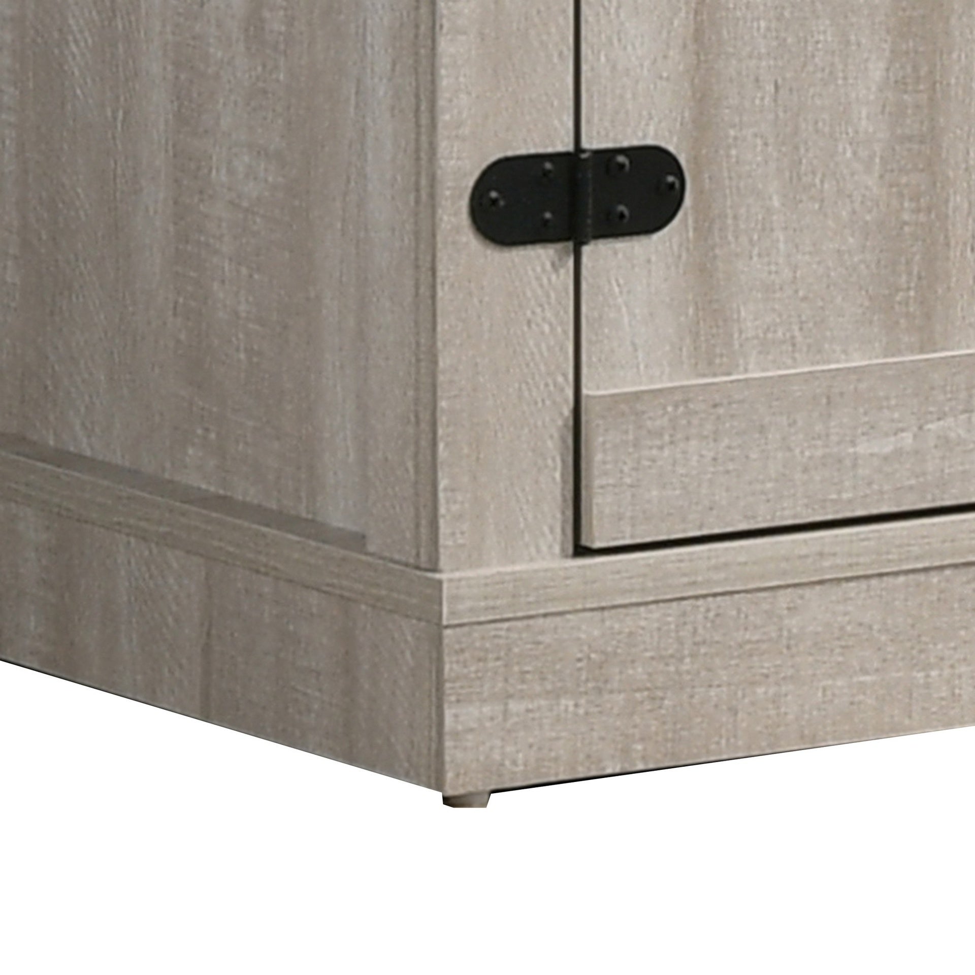 Olv 58 Inch TV Media Center Console, Barn Sliding Cabinet Doors, Light Gray