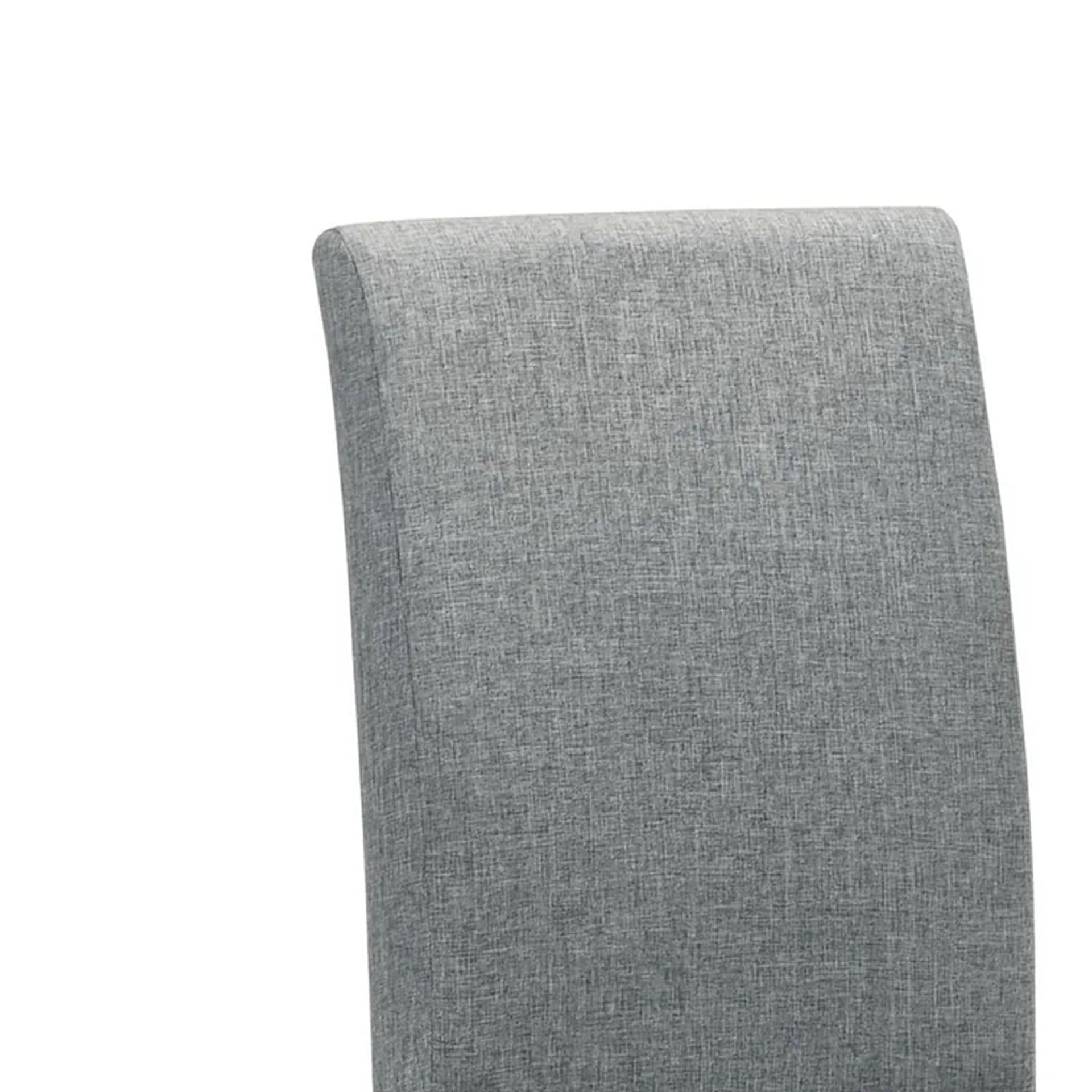 Muly Side Dining Chair Set of 4, Fabric Seating, Gray Brown Wood