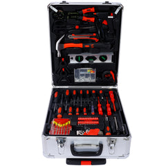 899pcs Home Repair Tool Set Kit for Men, Toolbox Storage Case with 4 Drawers, General Household Tool Kit with Rolling Tool Box, Tool Set Kit for Maintenance, Garden, Homeowner, Handyman ,silver case