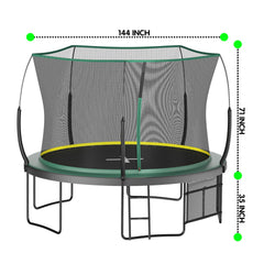 YC 12FT Springfree no Gap Trampoline- Green