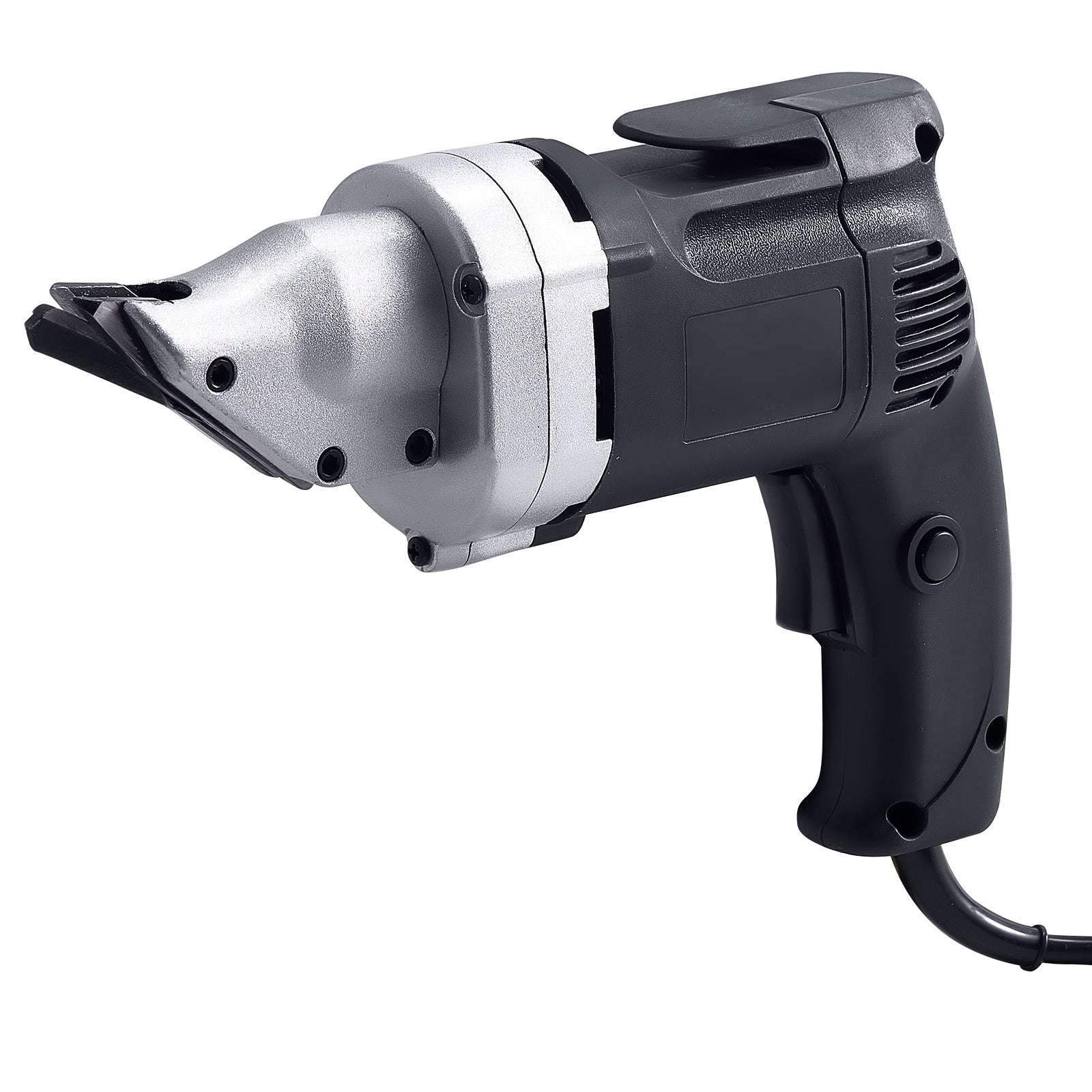 Electric Metal Shear, 4.0-Amp Corded Sheet Metal Cutter with 360-Degree Swivel Head, Variable Speed, Continuous Cutting, Clean Cut for 18GA Galvanized Steel, 20 GA Stainless Steel, 2500 SPM