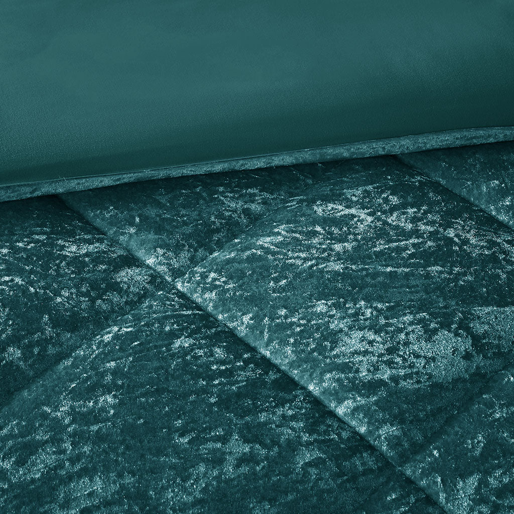 Full/Queen Velvet Duvet Cover Set with Throw Pillow