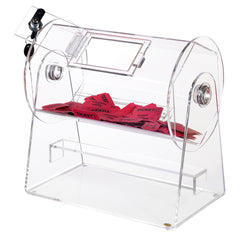 Acrylic Raffle Drum, Professional Raffle Ticket Spinning Cage with 2 Keys, Transparent Lottery Spinning Drawing, Holds 2500 Tickets or 100 Raffle Balls,Raffle Ticket Box for Lottery Games Bingo