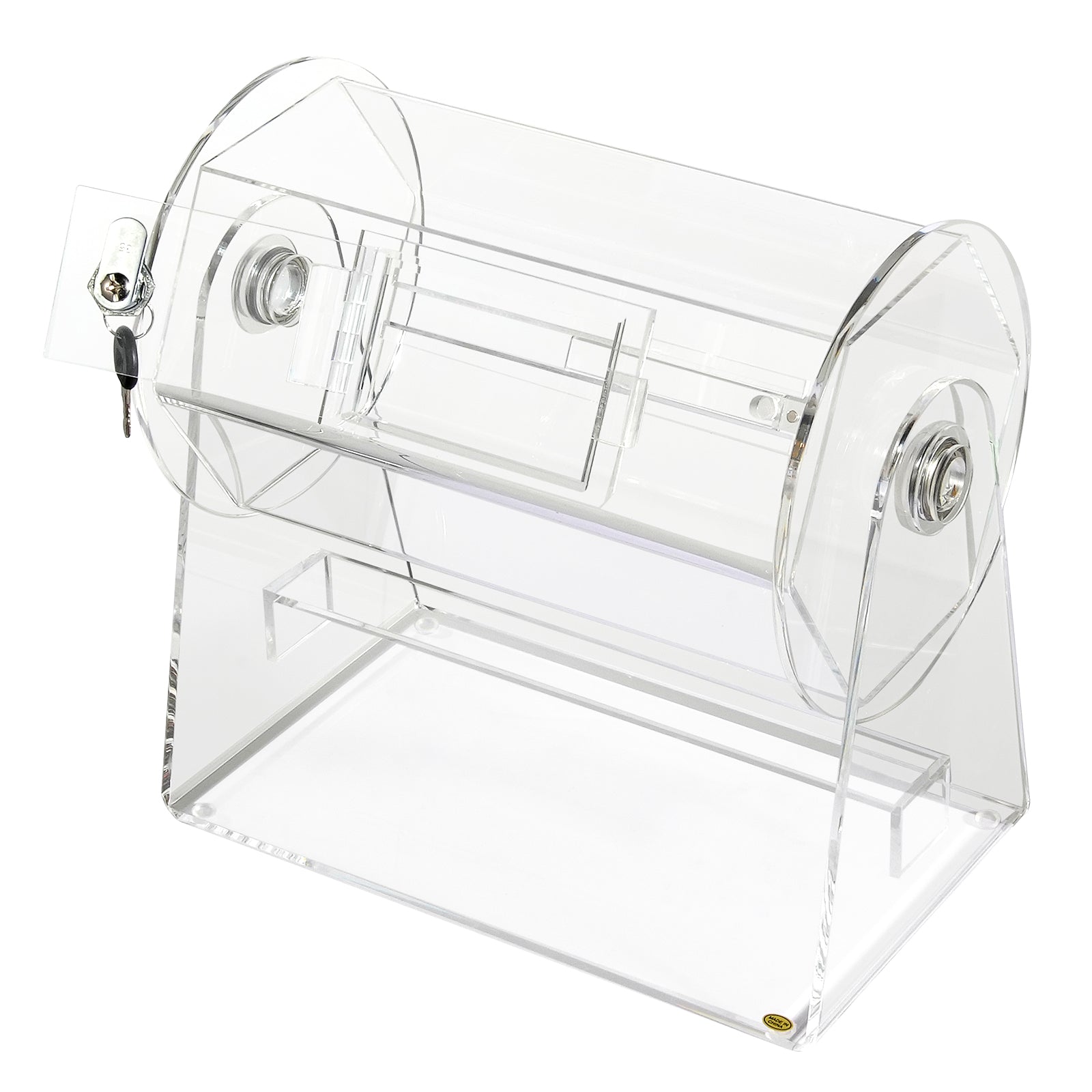 Acrylic Raffle Drum, Professional Raffle Ticket Spinning Cage with 2 Keys, Transparent Lottery Spinning Drawing, Holds 2500 Tickets or 100 Raffle Balls,Raffle Ticket Box for Lottery Games Bingo
