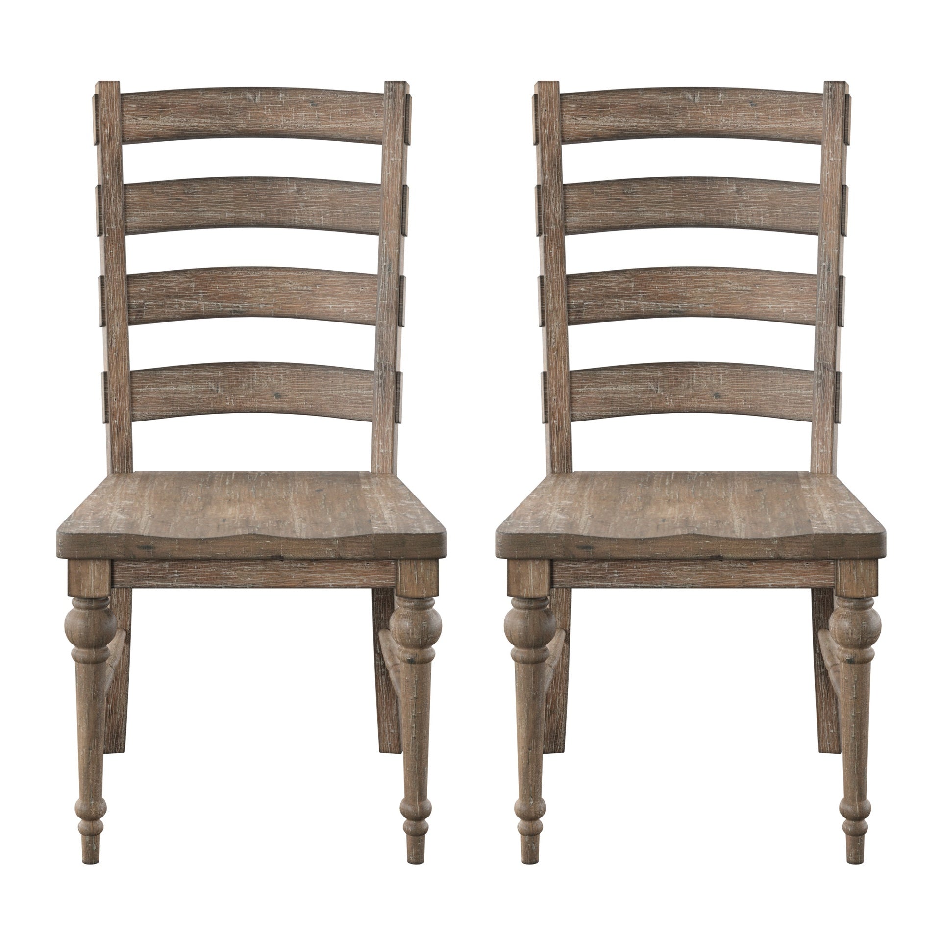 Taupe Ladderback Dining Chairs, Set of 2
