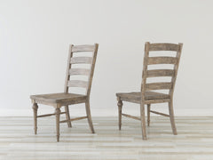 Taupe Ladderback Dining Chairs, Set of 2
