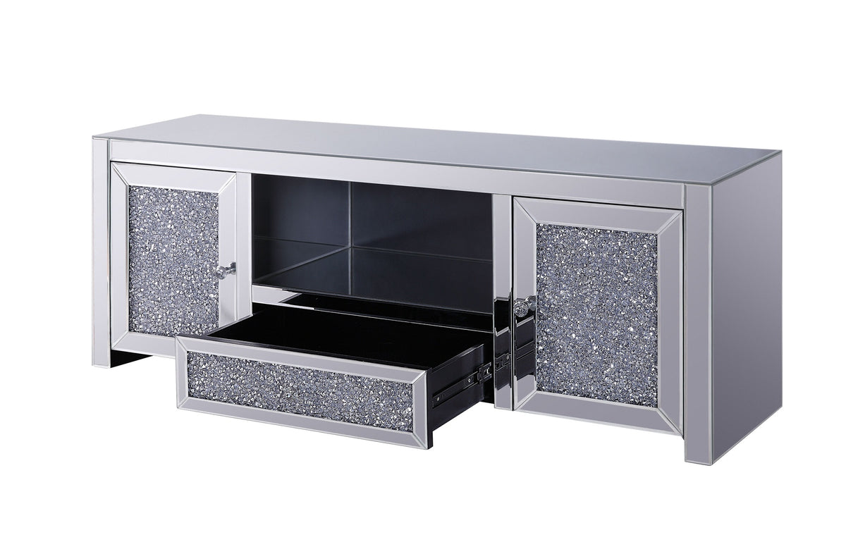 Noralie Mirrored & Faux Diamonds TV Stand (Assembled)