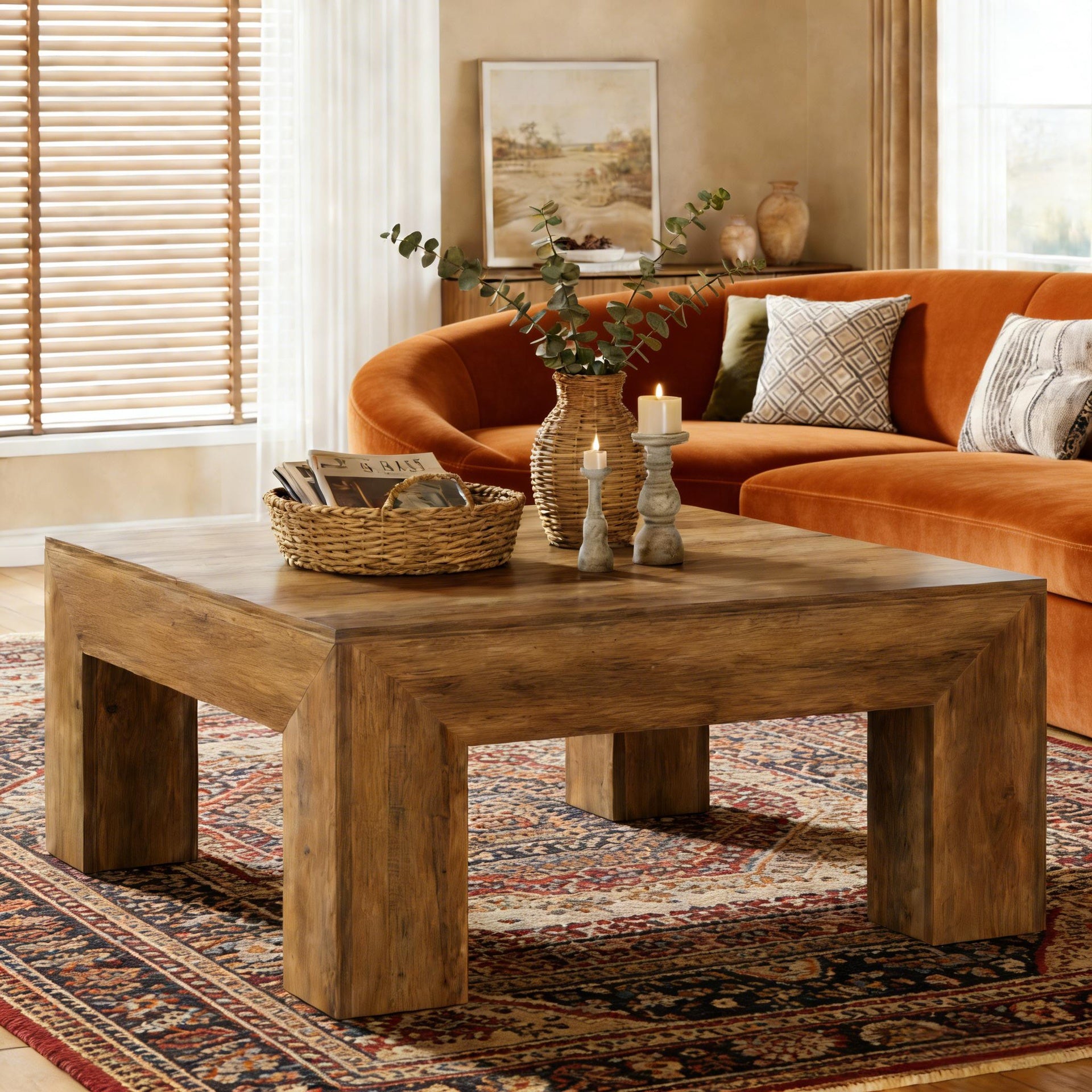 Square Greeting Table,Coffee Table,Cocktail Table,Rustic Accent Center