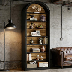 Spacious Display Shelving,Freestanding Bookshelf,Arched Bookcase