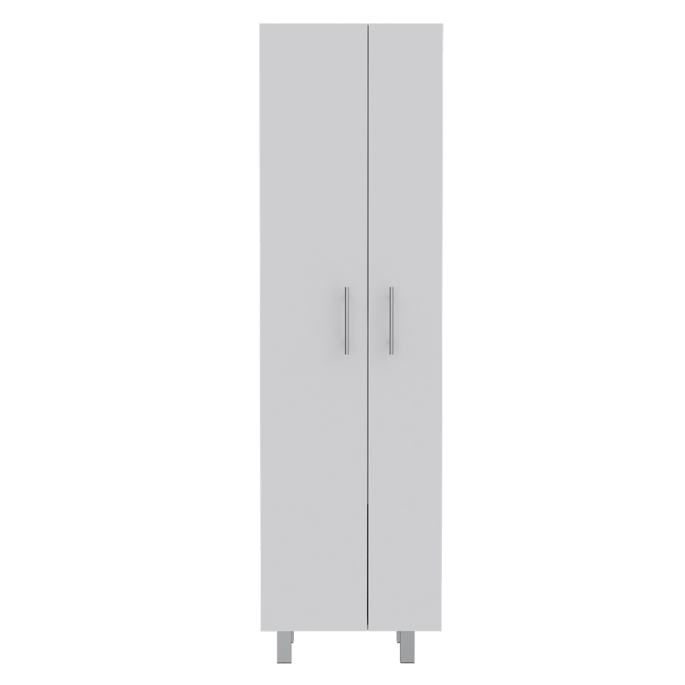 Hayne 9-Shelf 2-Door 2-piece Kitchen Set, Kitchen Island and Pantry White and Light Oak