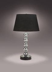 2pc Modern Sleek Table Lamp Reflective Spheres Catch the Eye Black Silver