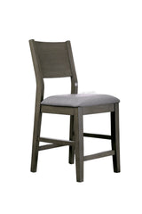 Contemporary Gray Set of 2pc High Chairs Padded Fabric Cushions Counter Height Chairs Dining Room Furniture