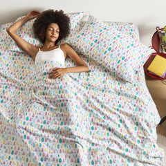 4-Piece Full Cotton Flannel Printed Sheet Set,White Holiday Trees