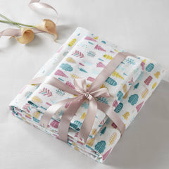 4-Piece Full Cotton Flannel Printed Sheet Set,White Holiday Trees