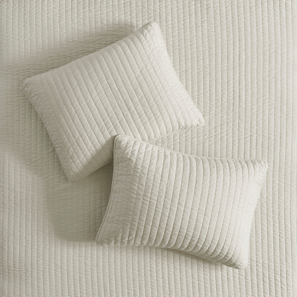 3 Piece Quilt Set Cream Full/Queen