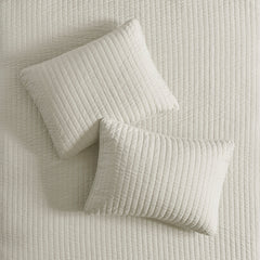 3 Piece Quilt Set Cream Full/Queen