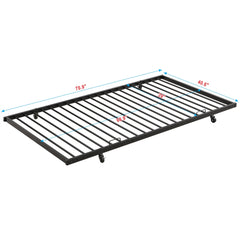 Full Over Full with trundle Metal Bunk Bed , No Box Spring Needed, Easy Assemble