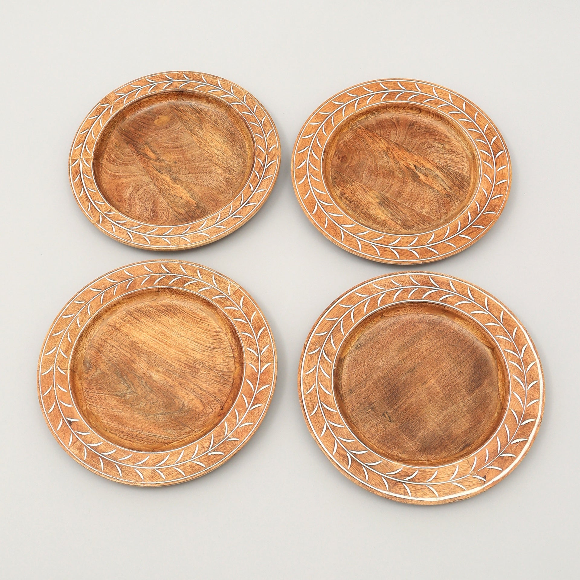 Handcrafted 13" Wood Charger Plate  Wooden Dinning Placemat Artisan Wood Tableware