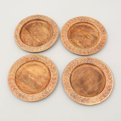 Handcrafted 13" Wood Charger Plate  Wooden Dinning Placemat Artisan Wood Tableware