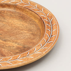 Handcrafted 13" Wood Charger Plate  Wooden Dinning Placemat Artisan Wood Tableware