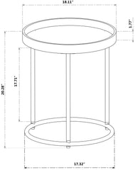 Genoa Round Tray Table with Metal Frame, Espresso