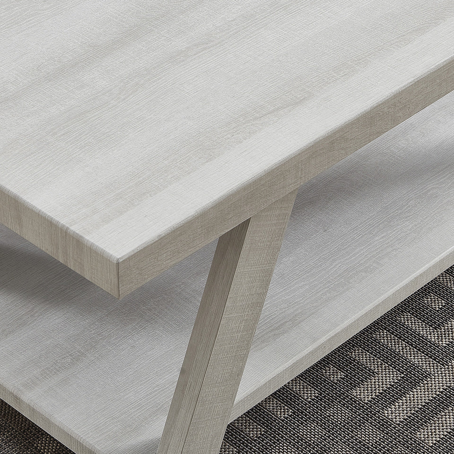 Athens Contemporary Wood Shelf Side Table in White Finish