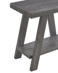 Athens Contemporary Wood Shelf Side Table in Gray Finish